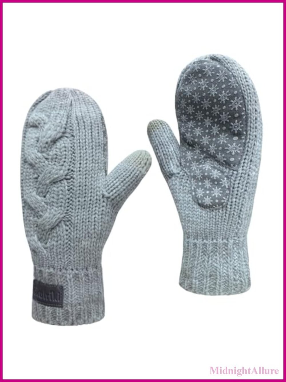 Cable Knit Mittens with Sherpa Lining and Touchscreen Thumb